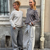 SOPHIA långärmad, creme/brun