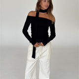 FEO off shoulder blus, svart