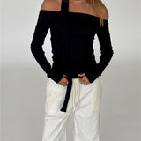 FEO off shoulder blus, svart