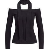 FEO off shoulder blus, svart