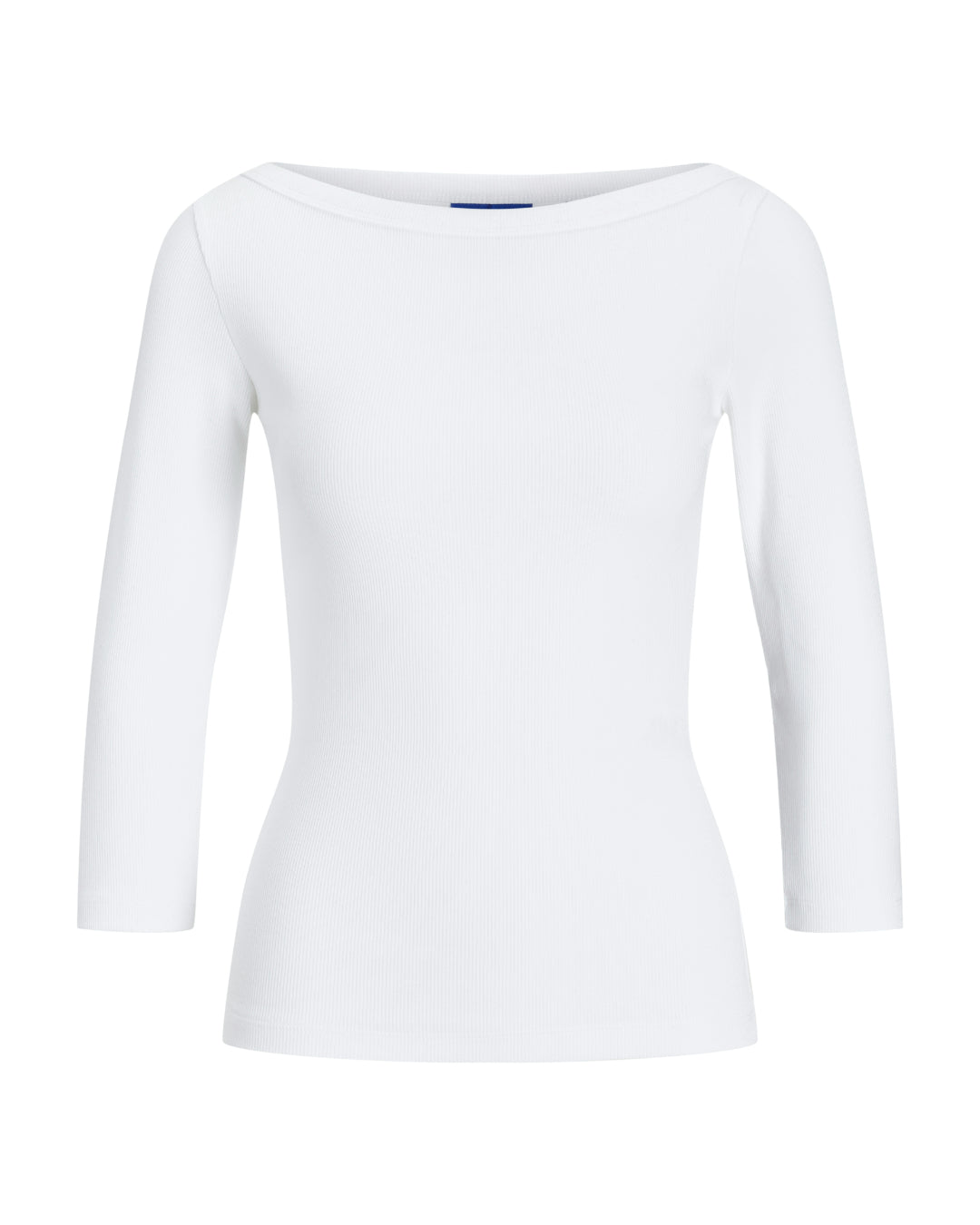 Produktfoto af hvid Fifi boatneck bluse på hvid baggrund. Fra BySofieSønderby