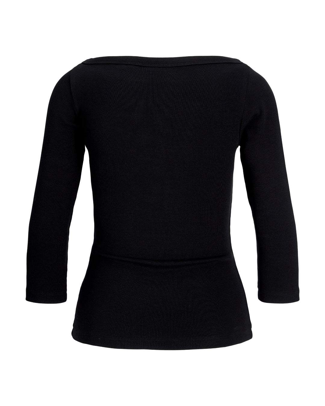 Produktfoto af sort Fifi boatneck bluse på hvid baggrund. Fra BySofieSønderby