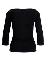 Produktfoto af sort Fifi boatneck bluse på hvid baggrund. Fra BySofieSønderby