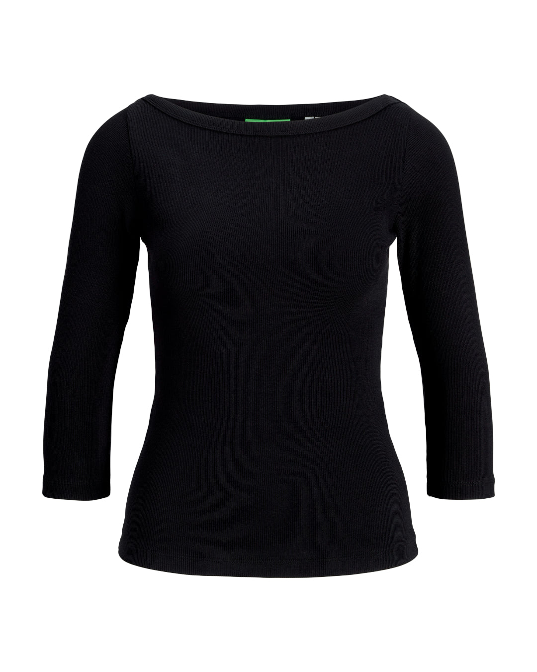 Produktfoto af sort Fifi boatneck bluse på hvid baggrund. Fra BySofieSønderby