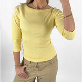 FIFI boatneck top, brun