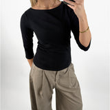 FIFI boatneck top, svart