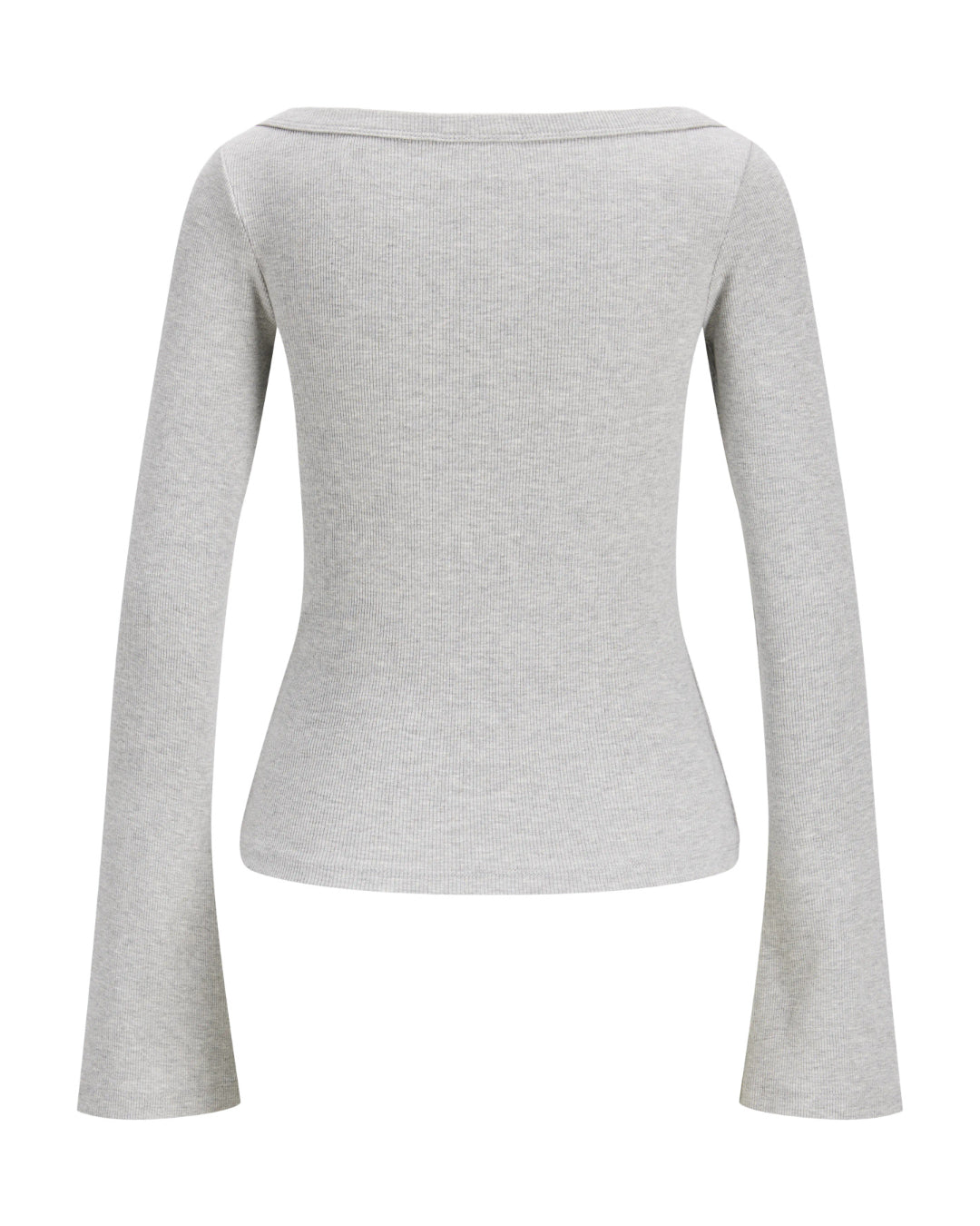Produktbillede af FIFI boatneck top i grå. Set bagfra. Fra BySofieSønderby