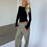 FIFI långärmad boatneck blus, svart