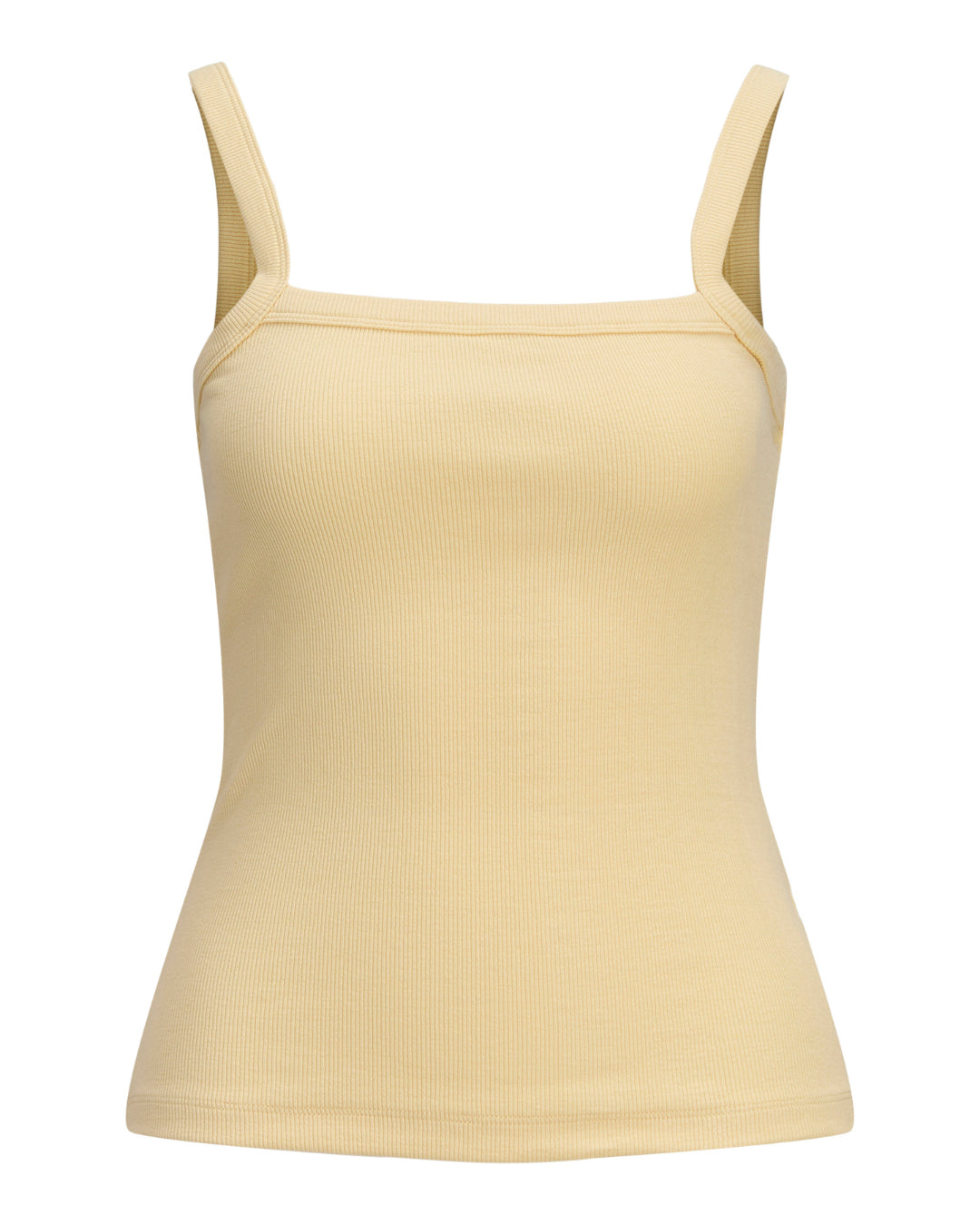 Produktbillede af gul FIFI top. Set forfra. Fra BySofieSønderby