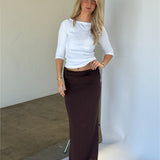 FLORENCE maxi kjol, brun