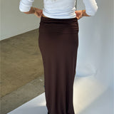 FLORENCE maxi kjol, brun