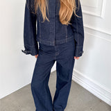 FLO denim jakke, mørkeblå