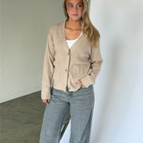 FRANCISKA sticka cardigan, beige