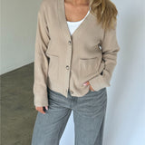 FRANCISKA sticka cardigan, beige