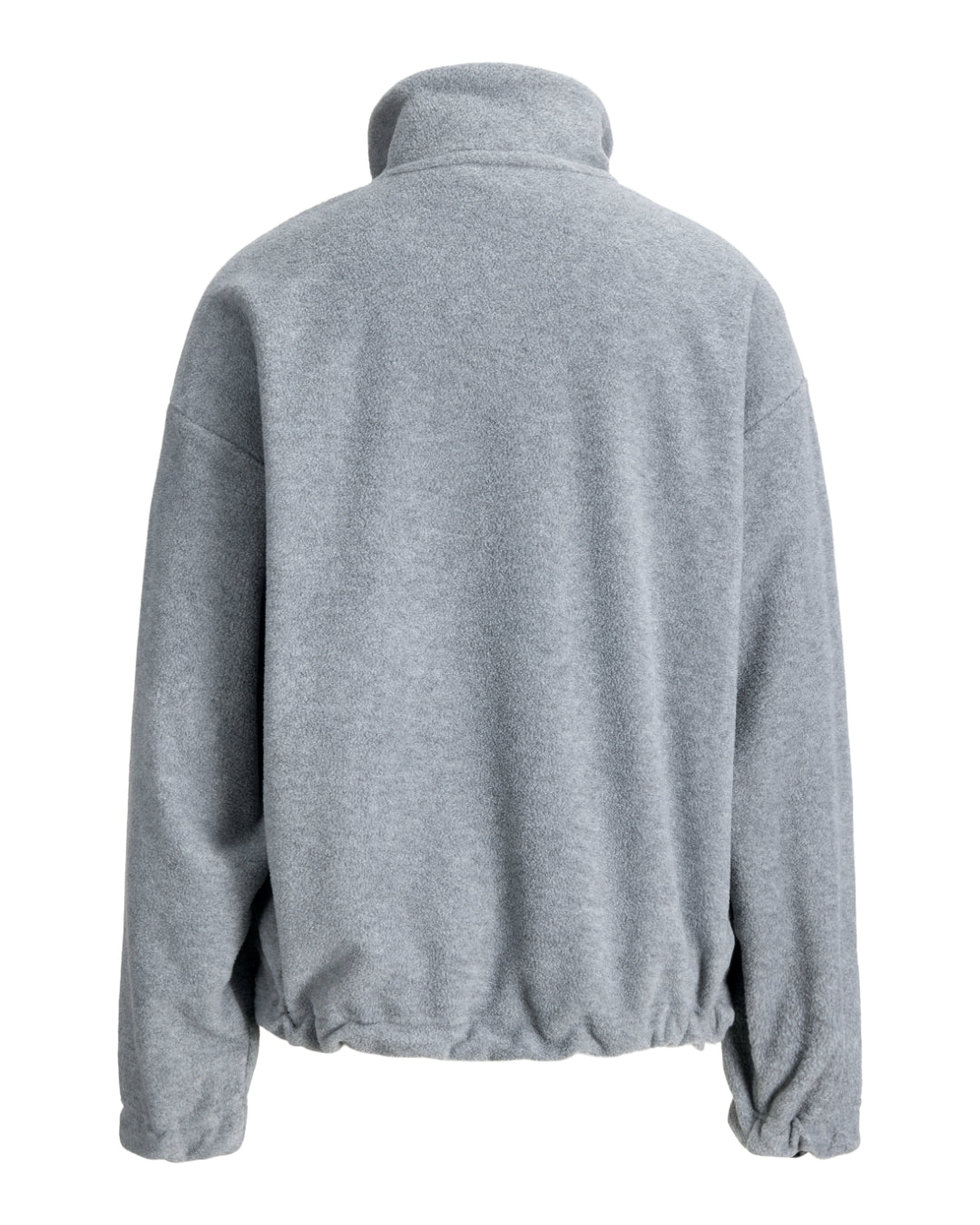 Produktbillede af grå FREYA fleece trøje. Set bagfra. Fra BySofieSønderby