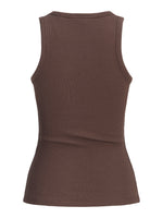 Produktbillede af brun FRIDA top. Set bagfra. Fra BySofieSønderby