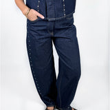 FUJI barrel jeans, mørkeblå