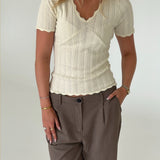FINLEY sticka t-shirt, creme