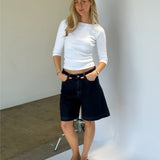 GEORGINA bermuda shorts, mörkblå