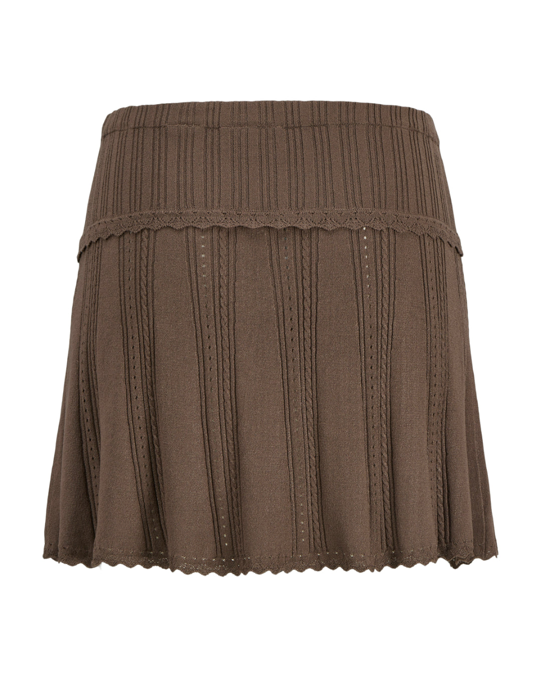 Produktbillede af brun GIANNA nederdel. Set bagfra. Fra BySofieSønderby