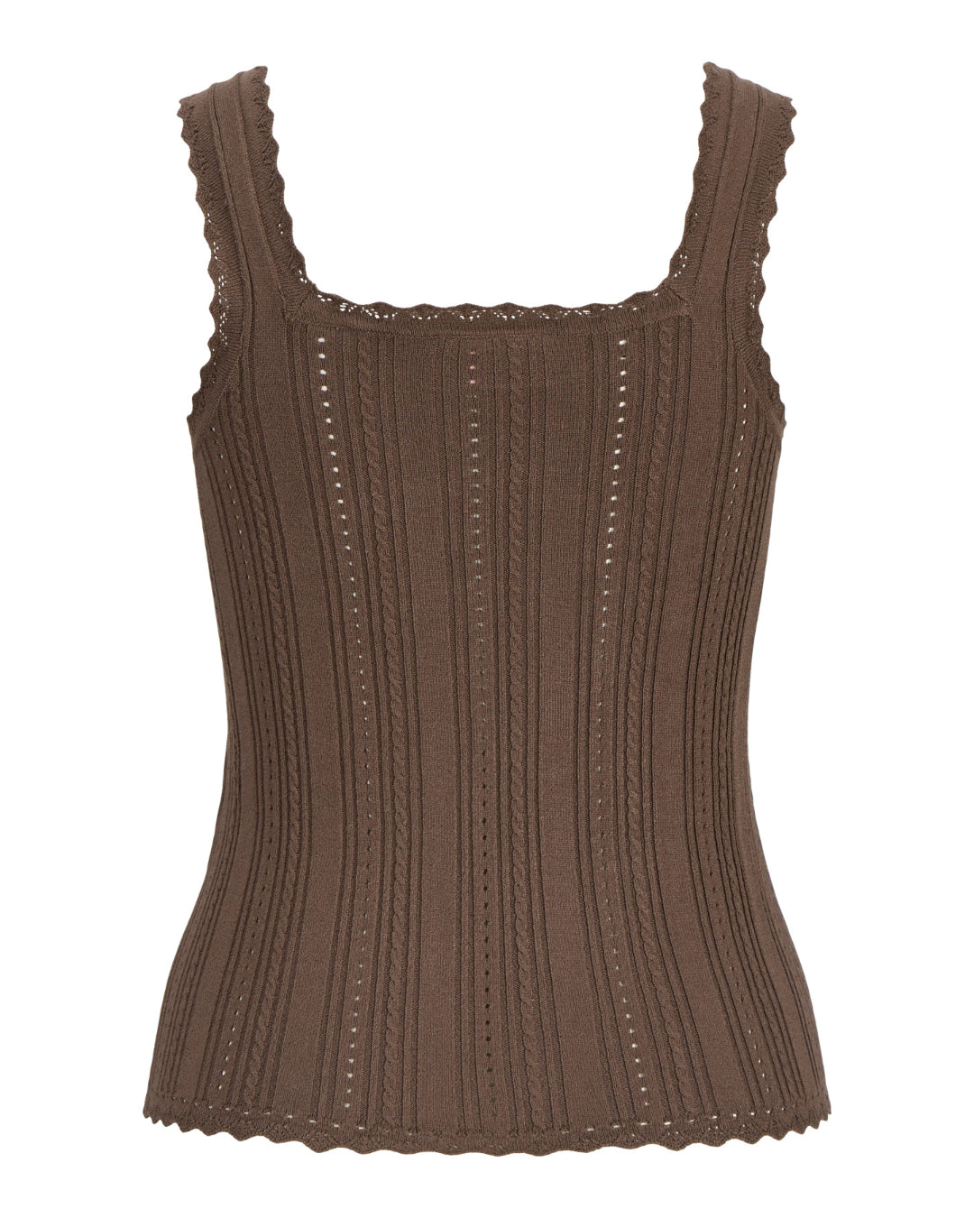 Produktbillede af brun GIANNA top. Set bagfra. Fra BySofieSønderby