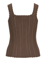 Produktbillede af brun GIANNA top. Set bagfra. Fra BySofieSønderby