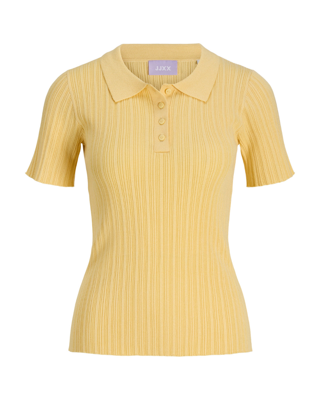 Produktbillede af gul HADLEY polo. Set forfra. Fra BySofieSønderby