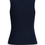 Produktbillede af navy Henna top. Set bagfra. Fra BySofieSønderby