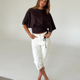 RITA kortärmad blus, brun