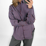 JAMIE skjorte, bordeaux/blå