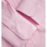 Detaljebillede af pink JAMIE skjorte. BySofieSønderby.