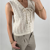 JOLIN sticka topp, beige