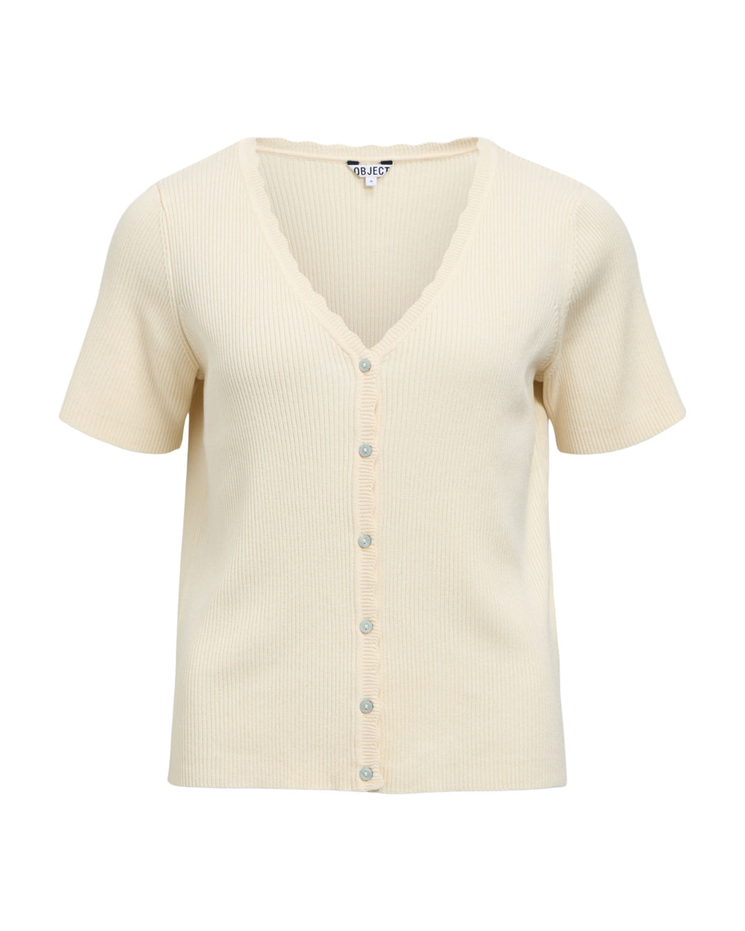 Produktbillede af creme farvet KELLY t-shirt. Set forfra. Fra BySofieSønderby