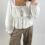 KHLOE volangblus, vit