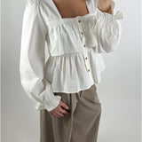 KHLOE volangblus, vit