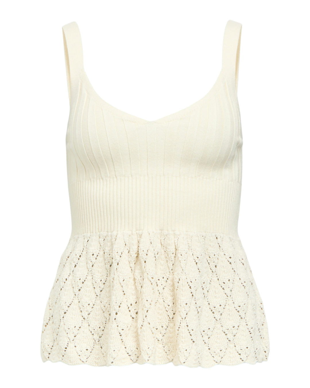 Produktbillede af creme KITTY top. Set forfra. Fra BySofieSønderby
