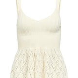 Produktbillede af creme KITTY top. Set forfra. Fra BySofieSønderby