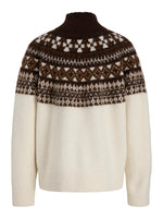 Produktbillede af hvid KRISTIN striktrøje. Set bagfra. Fra BySofieSønderby.