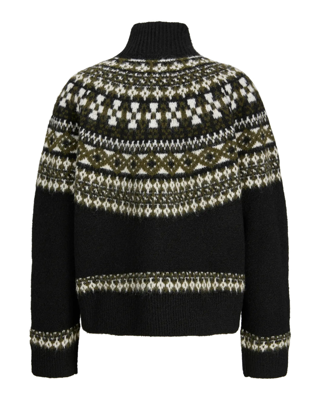 Produktbillede af sort KRISTIN striktrøje. Set bagfra. Fra BySofieSønderby.