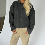 LACEY sticka cardigan, grå