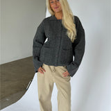 LACEY sticka cardigan, grå