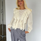 LEAH volangblus, creme