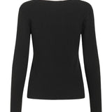 Produktfoto af Lidya bluse i sort med hvid krave. På hvid baggrund. Fra BySofieSønderby