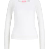 Produktbillede af hvid LISA bluse. Set forfra. Fra BySofieSønderby