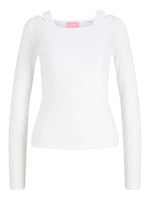 Produktbillede af hvid LISA bluse. Set forfra. Fra BySofieSønderby