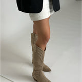 MABEL suede støvler, beige