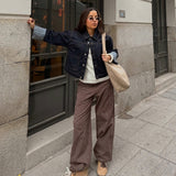 MADDY byxor, brun/ljusrosa