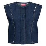 MAE denim top, mørkeblå