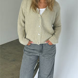 MEGAN sticka cardigan, beige