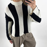 MENAKA sticka randig, svart/vit